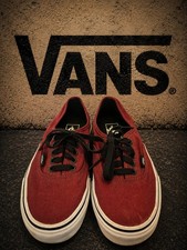 VANS Burgundy Canvas Lace-Up Sneakers Women's US 8