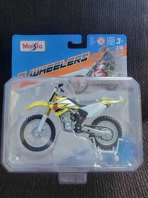 Maisto Two Wheelers Suzuki RM-Z 250 1:18 Diecast Motorcycle Yellow With Stand