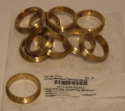 #ad Sioux Chief 274 5 1 1 4quot; Brass Threaded Female Sweat x Slip Joint Lot of 10 $52.49