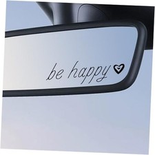 3pcs Be Happy Mirror Sticker Waterproof Durable Rear View Mirror Be Happy-black