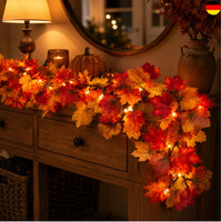 Herbstdeko Lichterkette Mit Stecker 2.2M + 0.8M LED Herbstgirlande AhornbläTter
