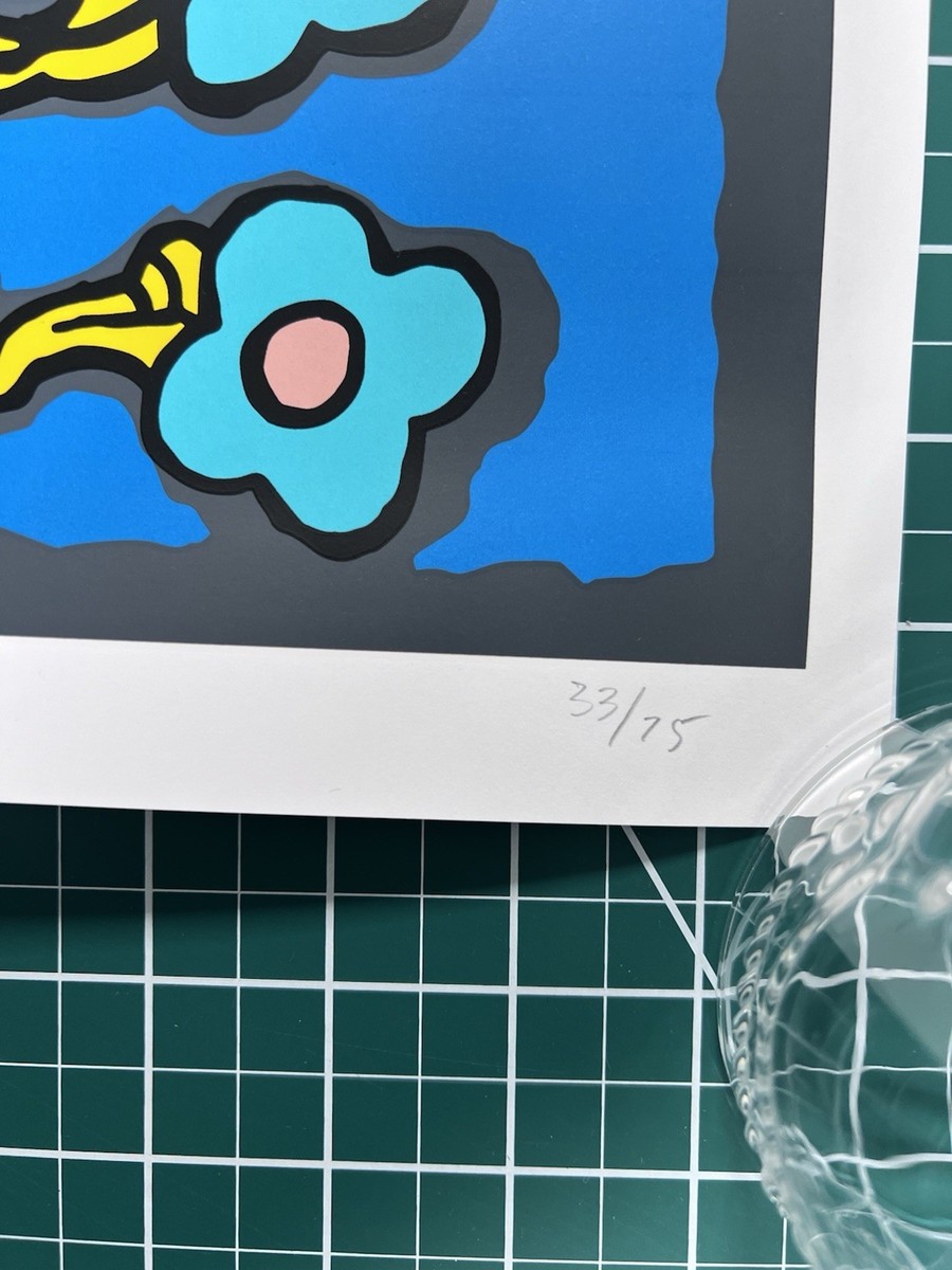 Mark Gonzales Gonz & Roses Print Signed Unofficial Numbered Silk