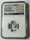 1942-P Mercury silver Dime, BAG FRAGMENT, NGC Brilliant Unc.