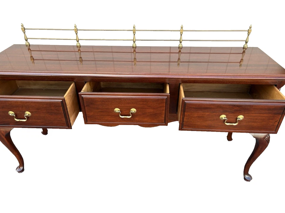 66972   Davis Furniture Buffet Sideboard Server Cabinet with Brass Gallery - Image 2 of 4