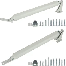 Adjustable Pneumatic Storm Door Closers - White Finish, Set of 2
