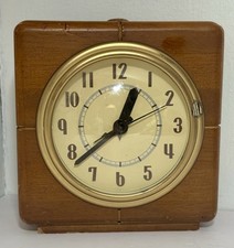 Pottery Barn Art Deco MCM Wooden Reproduction Alarm Clock