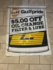 Vintage Gulf Gulfpride Oil Change Advertisement Banner