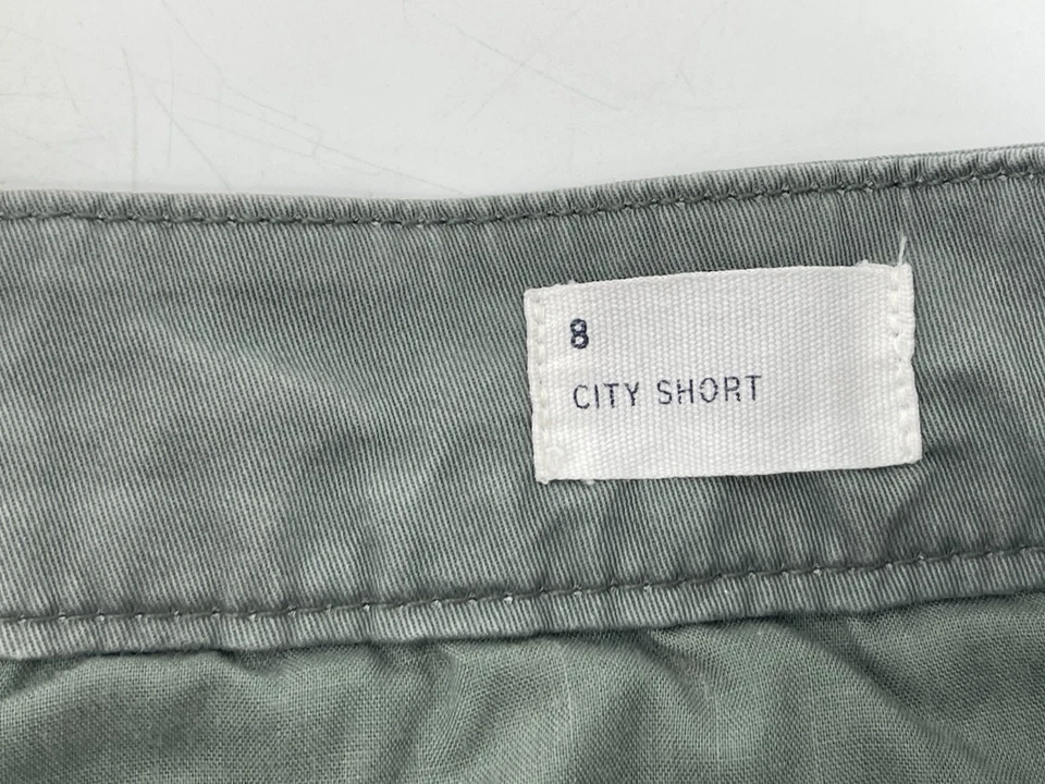 "Pantalones cortos chinos Gap City para mujer talla 12 verde oliva tiro medio entrepierna de 5""" Foto 3 de 4