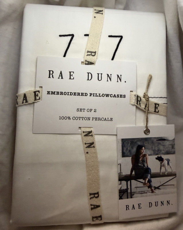 New Rae Dunn Set of 2 Pillowcases 21x32 White Cotton Percale Embroidered ZZZ