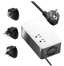 1200W Universal Travel Adapter Converter Step-Down 220V to 110V, 2 lbs White