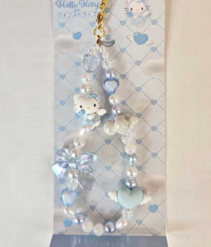 Hello Kitty 90's Series Cell Phone Décor Beads Strap Charm Pink & Blue - 第 8/10 張圖片