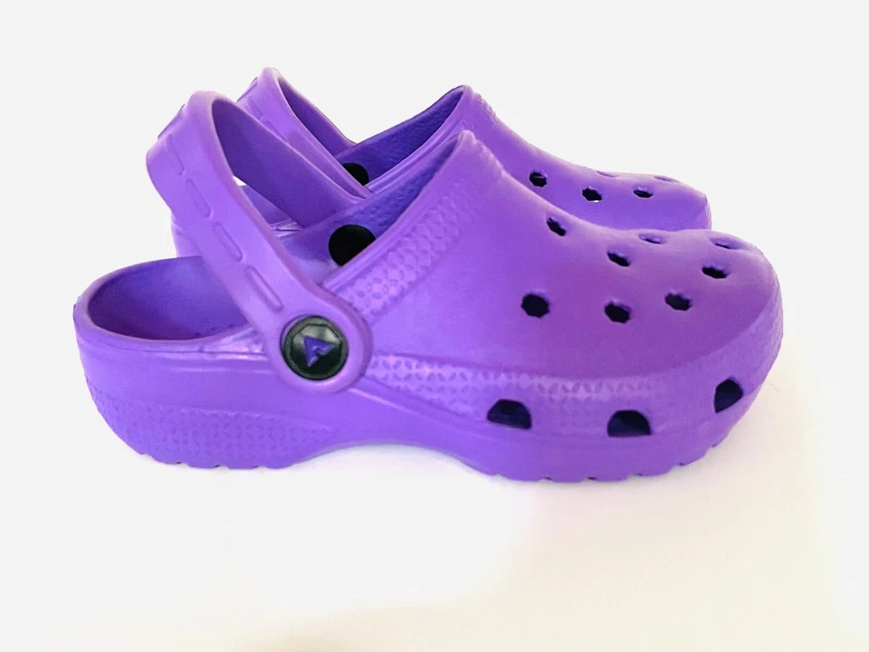 AirWalk Eva Púrpura Negro Zuecos Mules Zapatos Niños 8.5 9.5 Foto 2 de 4