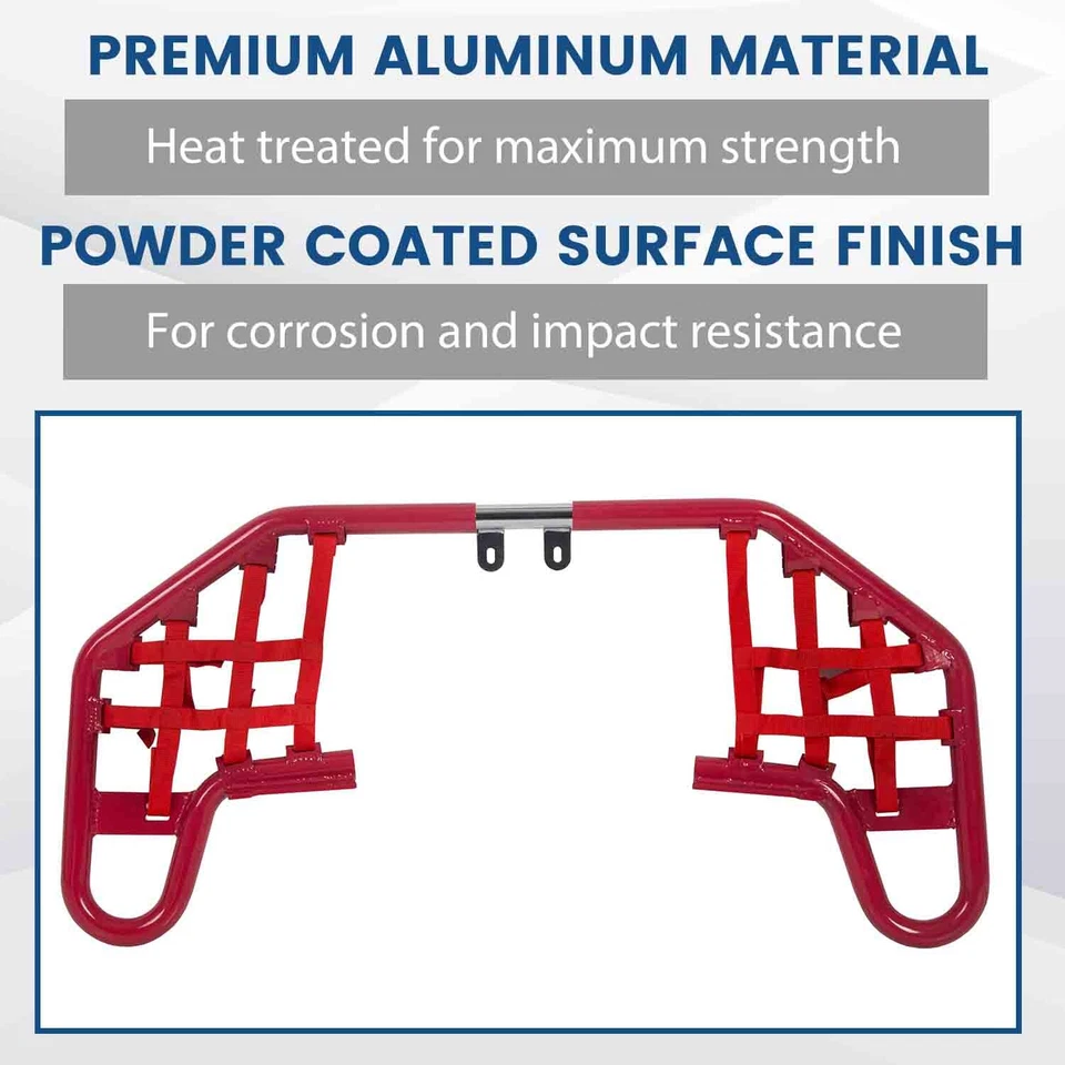 Barras Nerf rojas con redes aluminio para Yamaha Warrior 350 Yfm350X 1987-2004 Foto 4 de 4