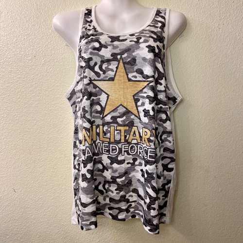 Beach Sleeveless Shirt Womans XXL Swimsuit CoverUp Tank Top Shirt CAMO Cotton - Picture 2 of 23