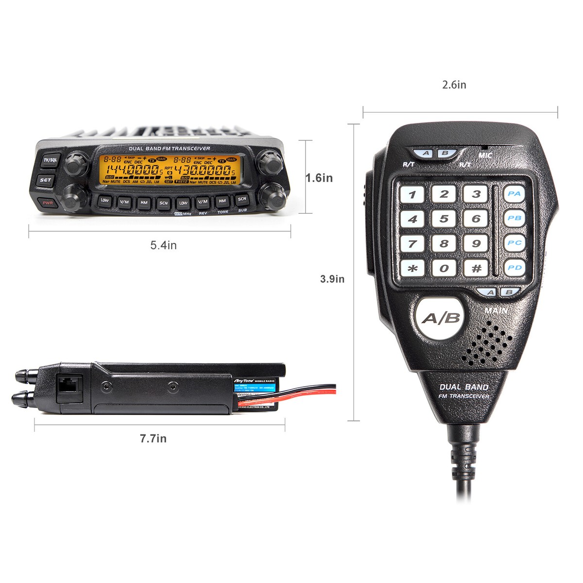 AnyTone Dual Band Transceiver VHF UHF AT-5888UV Two Way and