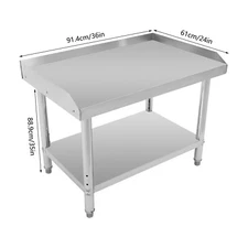 Commercial Work Table with Backsplash Sidesplash Prep Table for Kitchen Storage