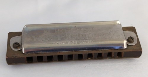 Harmonica M. Hohner Vest Pocket Harp Key G w/Box Vintage Germany - Picture 2 of 7