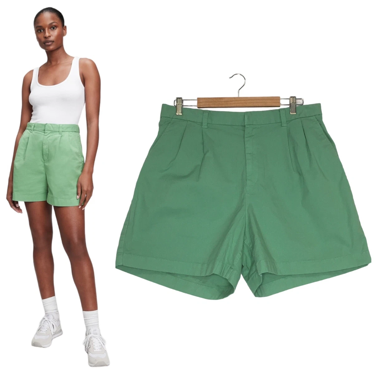 Khaki shorts 2025 high waisted