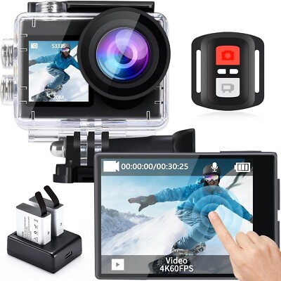 Icefox  Action Camera 4K 60fps 20MP  131 FT  Underwater  With EIS ,App, Remote