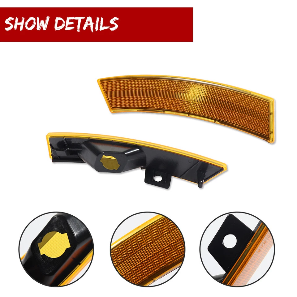 Carcasas de luces de señalización laterales de parachoques delantero ámbar para Mercury Milan 2010 2011 2012 Foto 3 de 4