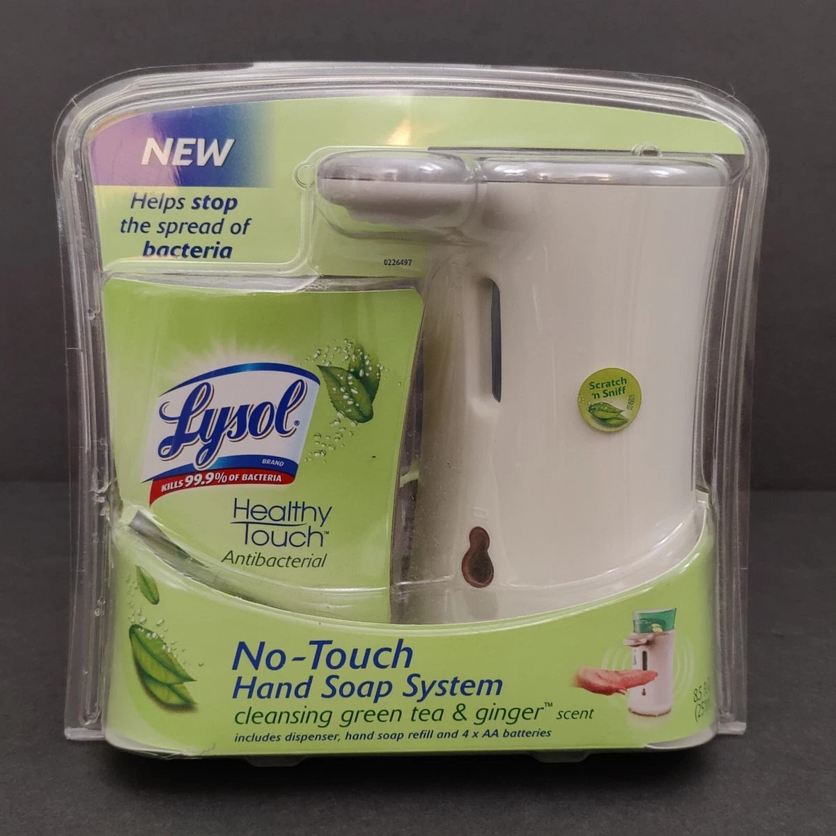 Lysol No Touch Hand Soap Dispenser System Green Tea and Ginger New