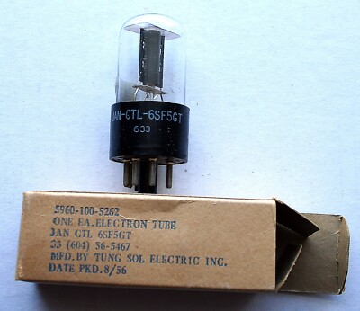 JAN 6SF5 GT NOS NIB Vacuum Tube TUNG-SOL TV-7D/U Tests NEW Radio TV Phono HAM