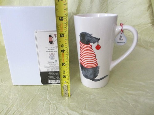 Department 56 TO THE RESCUE dog mug collectible cup Black Mutt FETCH THE SPIRIT - Picture 2 of 5