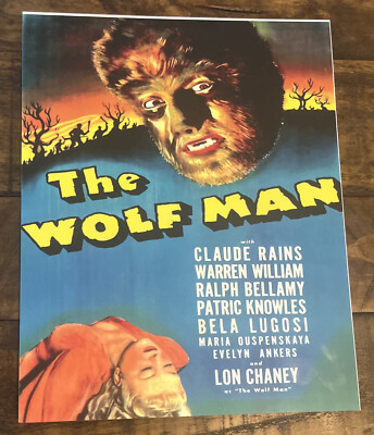 The Wolf Man Claude Rains Universal Pictures Reissued Promo Movie Poster 8x10