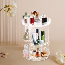 360  Rotating Makeup Organizer Adjustable Shelf Rotatable Cosmetic Organizer Box