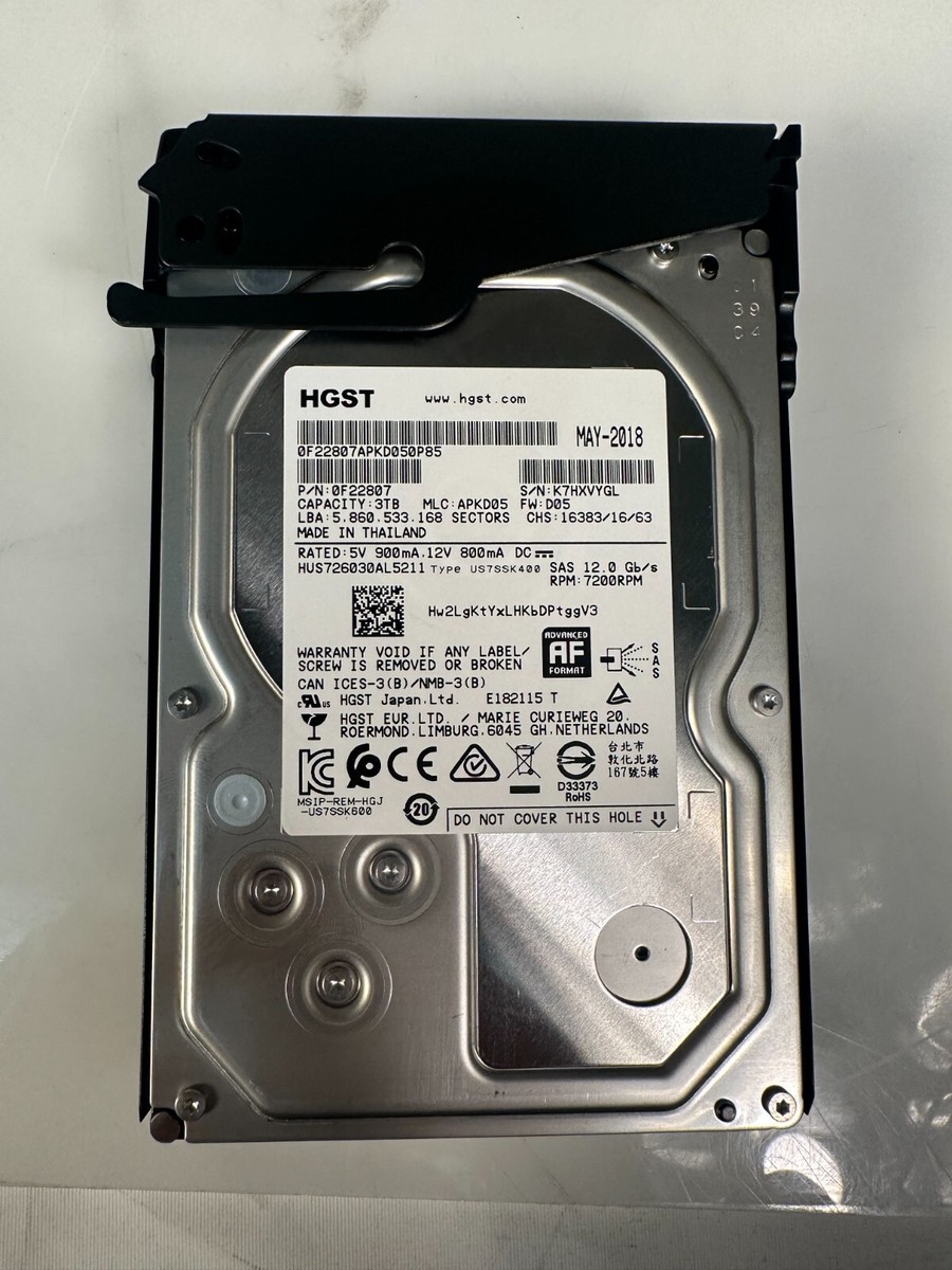 HUS726060AL5211 HITACHI HGST 0F22807 3TB 7200 RPM 128MB CACHE SAS