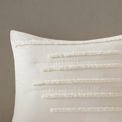Mercer 3 Piece Cotton Quilt Set with Chenille Trims Full/Queen - Picture 6 of 10