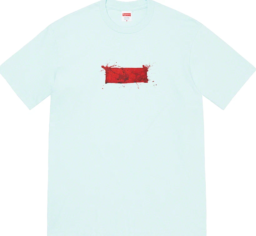 Tee shirt Supreme Ralph Steadman Blood Box logo bleu pâle grand neuf SS22 authentique