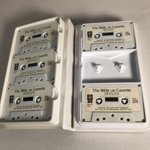 Vtg. The Bible on Cassette King James Old & New Testament Vol 1-4 Set Read - Foto 10 di 11