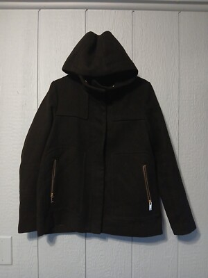 Zara Basic Black Zip Up Coat Women's Size Medium