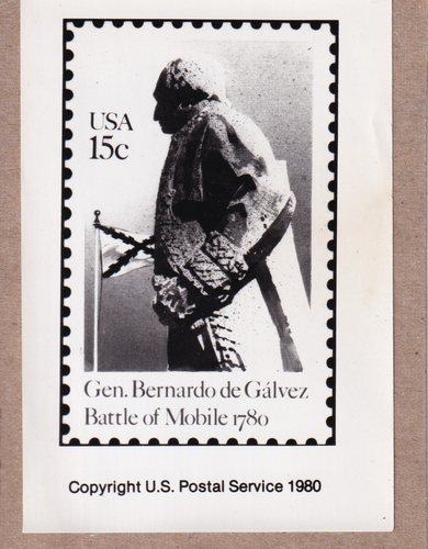 USPS press publicity photo for 15c Bernardo De Galvez stamp Scott 1826