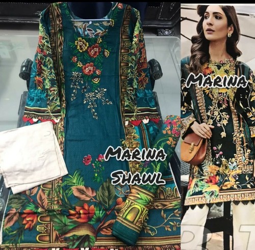 Pakistani Embroidered Linen 3 piece 