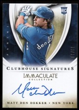 2014 Immaculate Collection Clubhouse Signatures #51 Matt den Dekker /99 - NM-MT