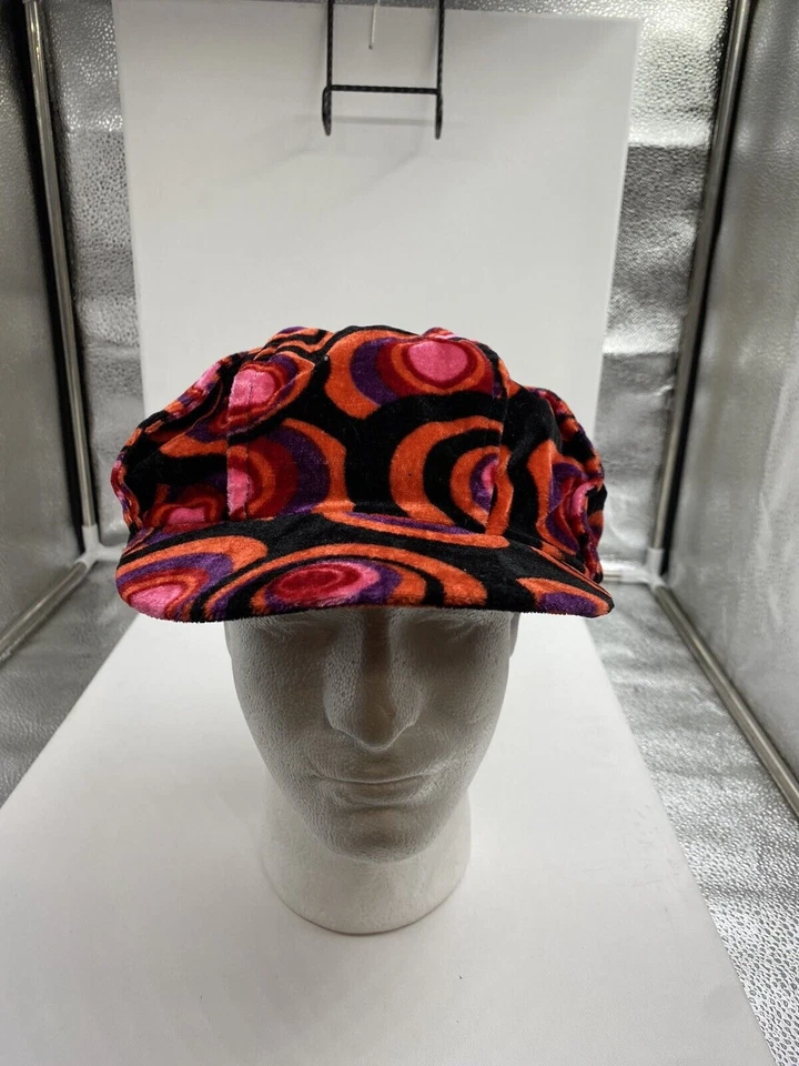 Sombrero de terciopelo estilo Philly Mascarada Flop rojo negro remolino escondite bolsillo retro Foto 2 de 4