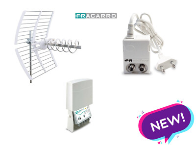 Kit Antenne TNT Fracarro ELIKA Pro 700 Avec Pointeur LED Et Alimentation, Neuf