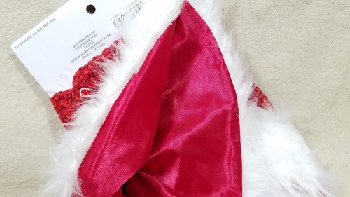 MINI FALDA ÁRBOL DE NAVIDAD CABLE BLANCO ROJO TEJIDO PIEL SINTÉTICA SATÉN 18" REDONDA - Imagen 5 de 9