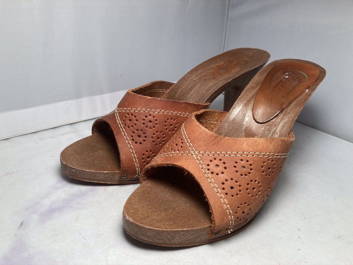 Leather Clogs 1980s Candies Shoes 1970s Black Leather Candie's