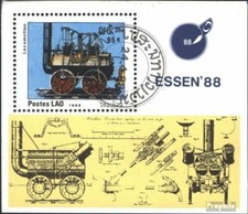 Laos Bloc 123 oblitéré 1988 manger `88