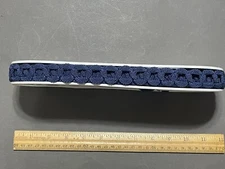 TRIMTEX CAROLACE 1" BASIC NAVY BLUE BRAID CABLE LOOP RAYON/COTTON 10 YARDS