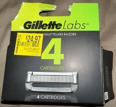 NEW Gillette Labs Razor Blade Refills 4 Cartridges Fits Gillette LABS Razors