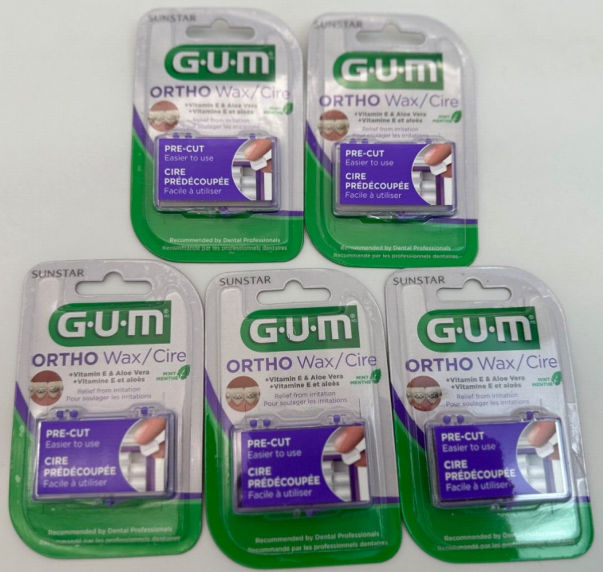 GUM Ortho Wax Cire, Mint Scent Lot of 5 eBay