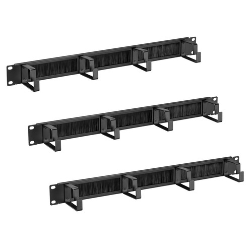 3x Barra Gestione Cavi U1 19" - Set Pannello Passacavi Server Rack con Spazzola - Photo 5/6