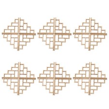 24 Pcs Wood Corner Applique Miniature Onlays Carved For Dollhouse Decoration