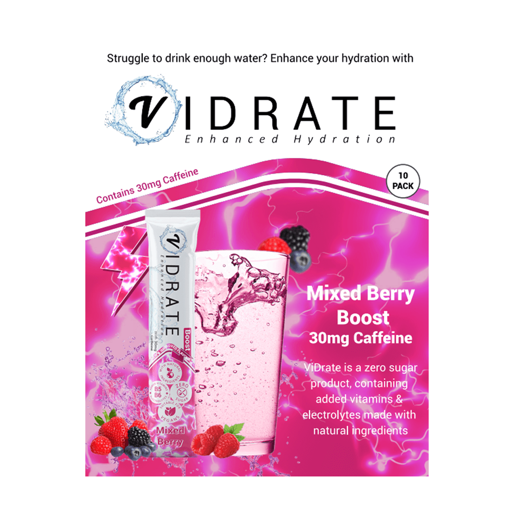 ViDrate Boost Mixed Berry Hydration Powder 10x3g Electrolyte Sachets