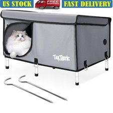 Durable Waterproof Outdoor Cat Shelter Elevated Design 2-3 Cats Easy Assembly US