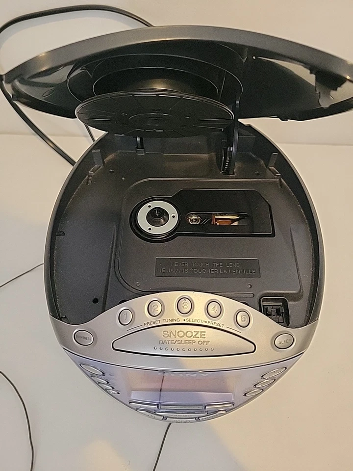 Sony ICF-CD853V Clock Radio Stereo AM FM CD R Weather Alarm Dream Machine Works - Image 2 of 4
